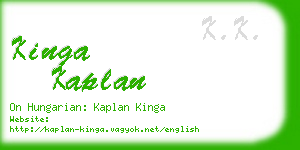 kinga kaplan business card